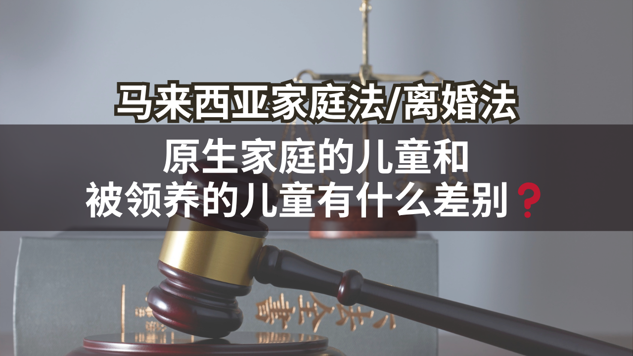 马来西亚家庭法/离婚法 | 原生家庭的儿童和被领养的儿童有什么差别❓
